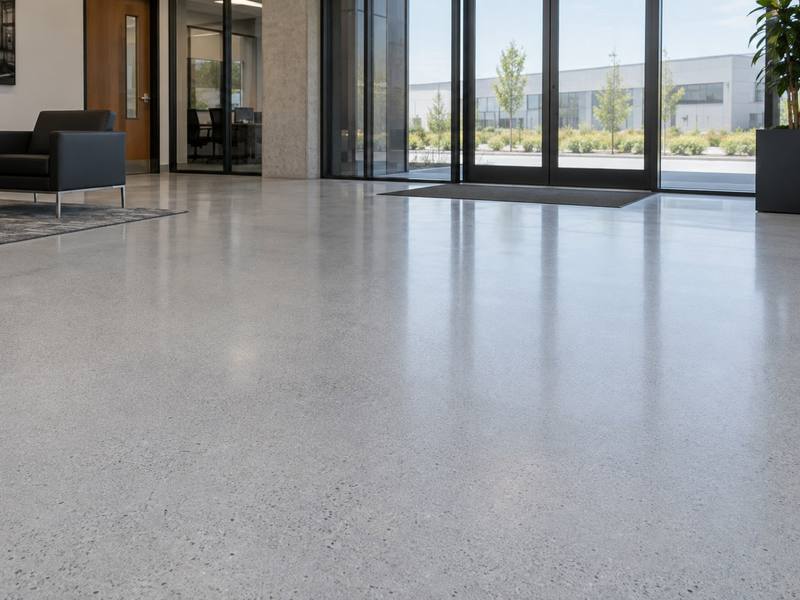 Light floor at a business entrance in Sherwood Park